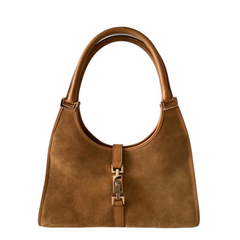 Gucci Jackie Suede Camel with Gold Horsebit